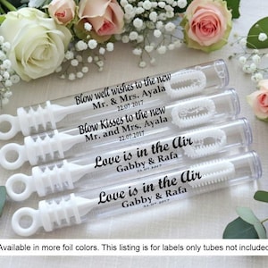 Personalized Wedding Bubble Labels: Foil Stickers , Custom wedding Favors labels