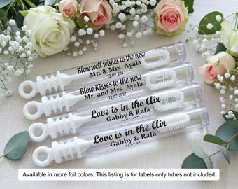 Personalized Wedding Bubble Labels: Foil Stickers , Custom wedding Favors labels