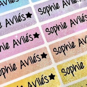 Waterproof shimmer name Label, School Label, Waterproof Label, Daycare Stickers, Kids Sticker,  Personalized gift, Girl Name Label princess