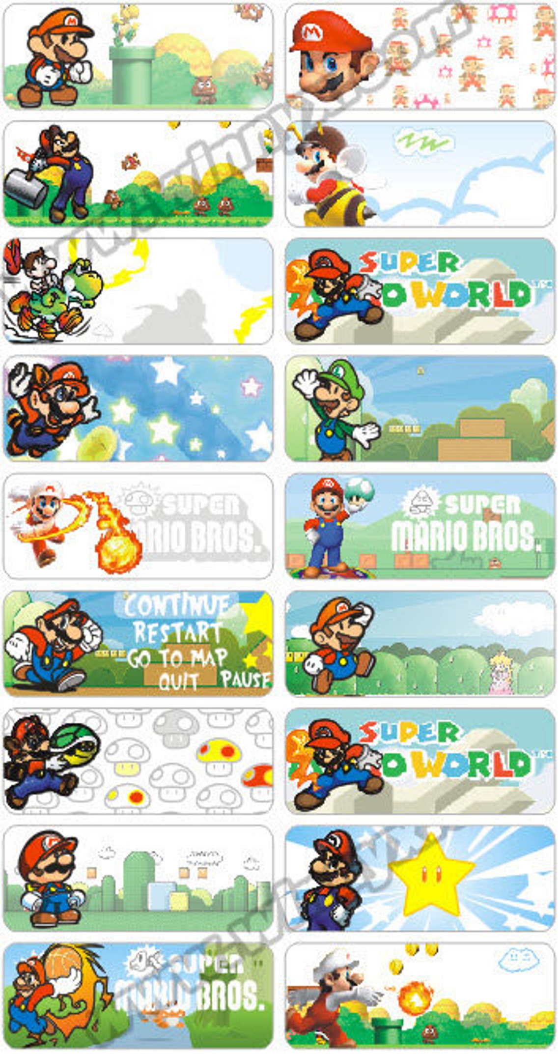 Súper Mario Name Label School Label Waterproof Label Daycare Etsy