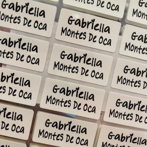 24 White Fabric Name Labels medium – Iron-On or Sew-On 画像 8