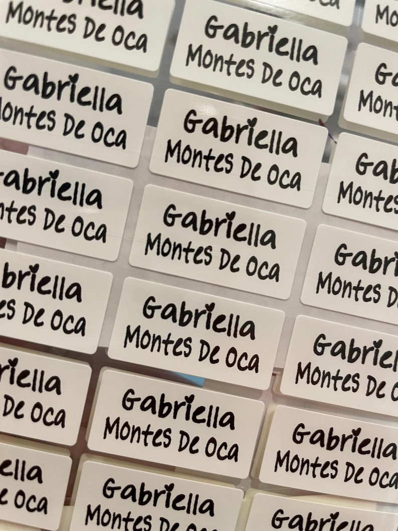 24 White Fabric Name Labels medium – Iron-On or Sew-On 画像 8