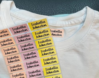 24 color Fabric Name Labels medium – Iron-On or Sew-On