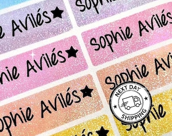 Personalized Princess Name Label: Waterproof Shimmer Stickers