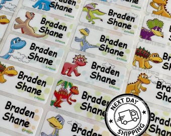 Dinosaur Name Stickers: Tough Waterproof Kids Labels, School  Daycare