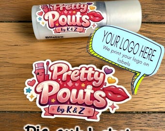 Set of custom Die Cut Logo Labels, 1 Sheet of Stickers, Personalized Branding
