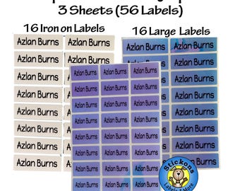 Waterproof Holograph custom Name Label and iron on SET: School Label Waterproof Label Daycare Sticker labels Kids Sticker Gift Personalized