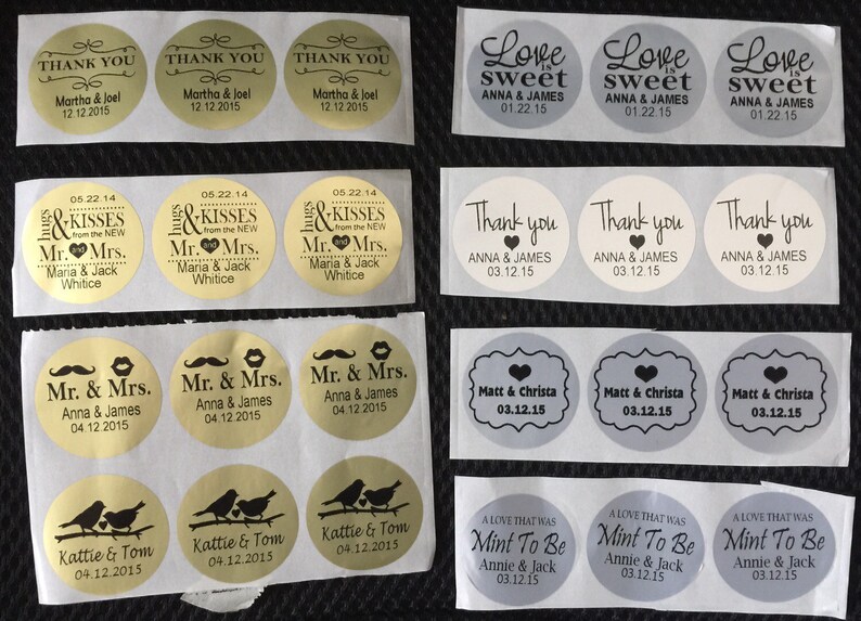 Elegant Personalized ROUND wedding label We Print Any Design you Wish To use in wedding favor Wedding Invitation envelope seal