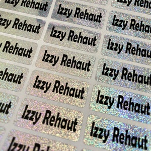 Glitter holograph Name Label School Label Waterproof Label Daycare Sticker Kid Sticker gift Personalized Waterproof Custom glitter Rainbow