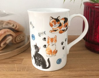 Cats Bone China Mug - No 3