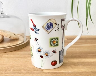 Gardening Bone China Mug, for everyone who likes pottering about outside - No 6