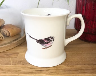 Long Tailed Tit Mug | Bone China Small Tankard Style Mug | Bird Lovers Gift