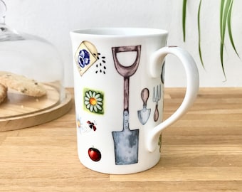 Gardening Bone China Mug, for everyone who likes pottering about outside - No 7