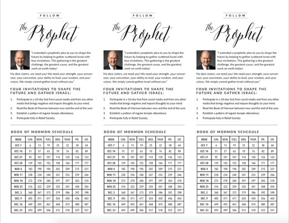 President Nelson S Book Of Mormon Challenge Chart