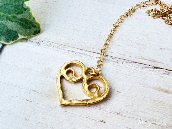 14K Gold Filled Heart Charm Necklace