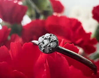 Genuine Diamond Stack Ring – 925 Sterling Silver Solitaire, Minimalist Engagement or Promise Ring