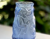 Lalique Circus Elephant Vase. Blue, Perfect Mint Condition, Rare, Signed