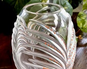 Lalique Chamarel Vase Orange Enamel Decorations Mint Condition Signed Authentic