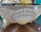 Large 8.25 quot Lalique Opalescent Coquilles Bowl Signed R Lalique Guaranteed Authentic Model 3201