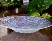 Rene Lalique Oursins Opalescent Blue Bowl 10.25 quot Perfect Mint Condition Signed R Lalique (René