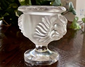Lalique Tete De Lion quot Double Lion Head Candle Holder or Cigarette Holder