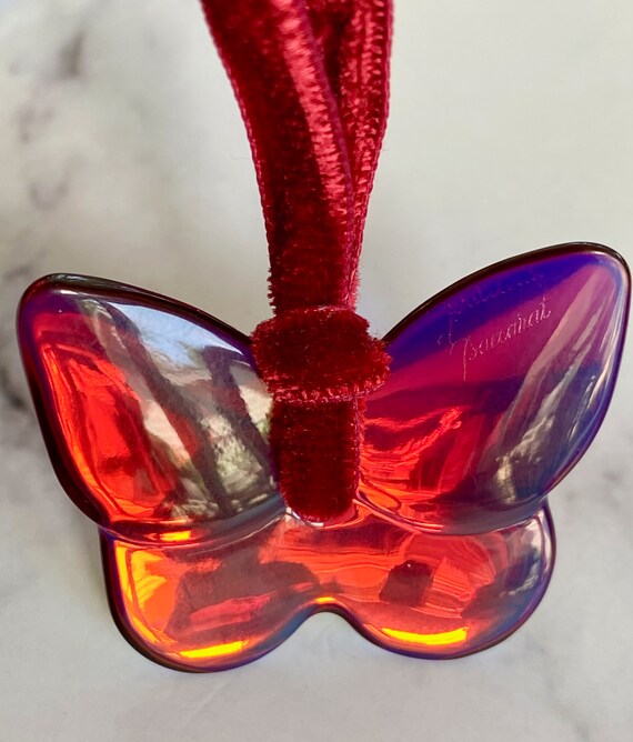 Baccarat French Crystal Butterfly Pendant Necklace