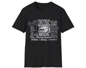 Nickelback Get Rollin T-Shirt with UK Tour Dates & Album Song Titles / Gift for Him, Gift for Her / Music, Rock, Band, Concert, Tour, Merch