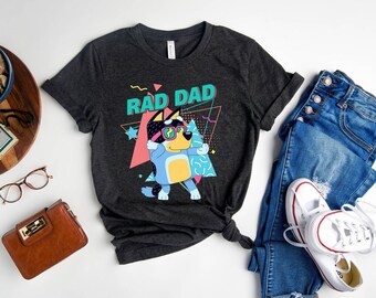 Retro Rad Dad Bluey Shirt, Retro Chilli Heeler Shirt, Chilli Heeler, Dad Bluey Shirt, Bluey Family Shirt, Bluey Cool Dad Club Shirt
