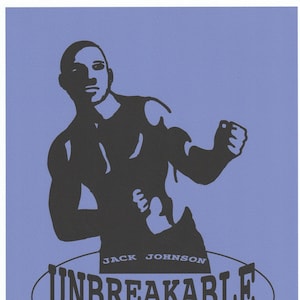 Jack Johnson モノクロポスター Boxer Jack Johnson Champion Of The World Retro 1909 Boxing