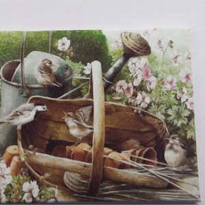 Accessorio per casa delle bambole in miniatura fatto a mano, stile tela, quadro da parete, uccelli da giardino