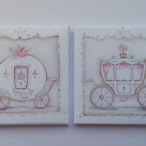 Poupées miniatures faites à la main maison accessoire toile de style mur art image filles pépinière voitures princesse