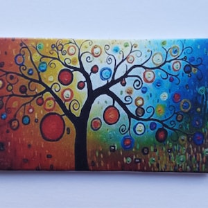 Handmade miniature dolls house accessory canvas style wall art pictures abstract tree