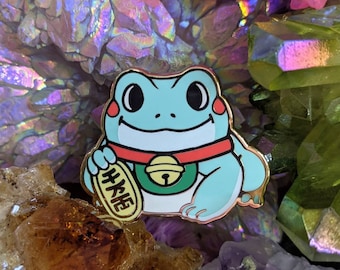 Maneki Kaeru Lucky Frog Hard Enamel Pin