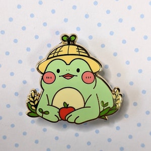 Happy Farmer Frog Enamel Pin