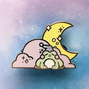 Sleepy Time Frog Hard Enamel Pin