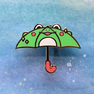 Umbrella Frog Hard Enamel Pin