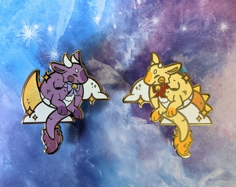 Sun and Moon Dragon Enamel Pins
