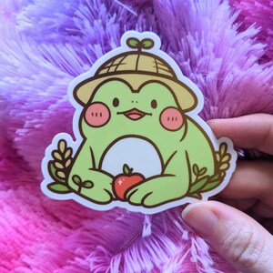 Happy Farmer Frog Sticker