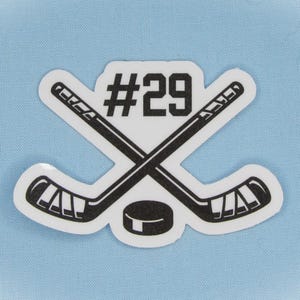 Custom Hockey Number Sticker, Hockey Player Sticker, Custom Sticker, Water Resistant Sticker, Hockey Sticker, Gift for Hockey Player