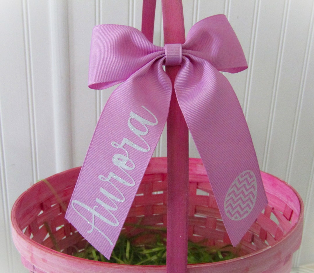 Easter Basket Bow, Custom Hair Bow, Custom Name Bow, Holiday Bow, Personalized Bow, Bow With