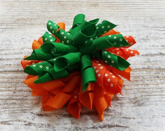 Pumpkin Korker Bow, Custom Size Bow, Bow for Baby Small Girl or Adult, Bow for Autumn Fall Decor, Headband or Clip, Bow for Pumpkin Patch