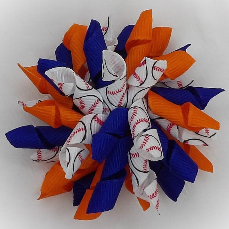 Kids Hair Bows Baseball - Etsy