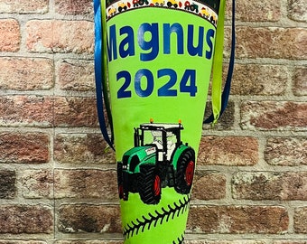 Schultüte Zuckertüte Baustelle Bagger Krahn Unikat 105 Cm Nr28