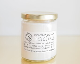 cucumber water and melon soy candle