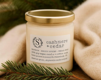 Cashmere & Cedar | Cozy Luxe Soy Candle | Warm, Woody + Soft -Just in time for Fall