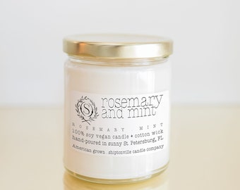rosemary mint soy candle