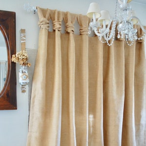 Natural Burlap Curtains -30"W to 45"W