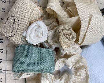Burlap/Linen fabric scraps