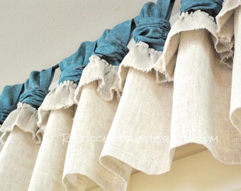 Valance in Natural Linen and color tabs