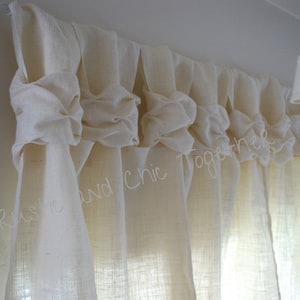 Burlap  Curtain - Off White Burlap - Wide Ruched Tabs